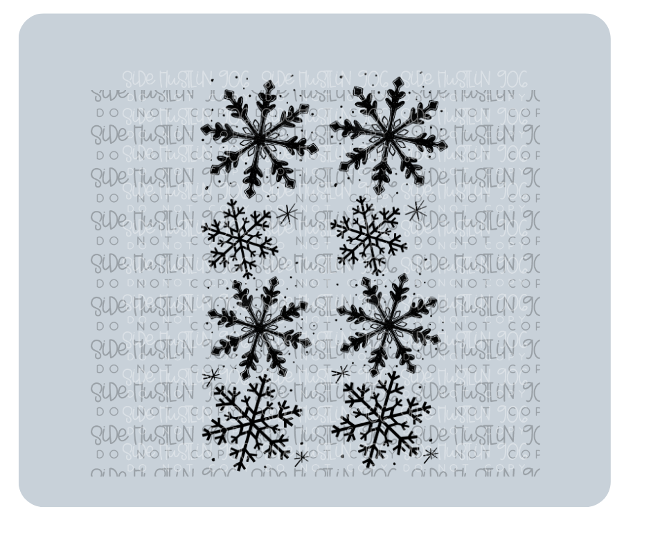 Snowflake Sleeve Black-Ready to Press Transfer