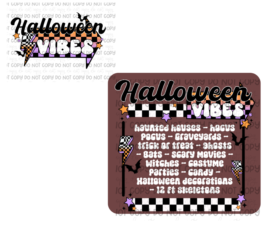 Halloween Vibes & pocket white-Ready to Press Transfer