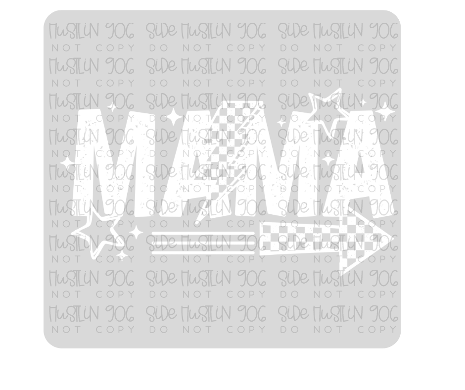 Mama Lightning Single Color White-Ready to Press Transfer