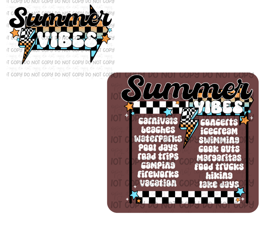 Summer Vibes & pocket white-Ready to Press Transfer