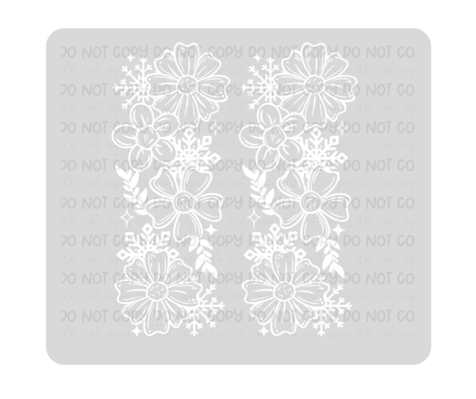 Winter Florals white Sleeves-Ready to Press Transfer