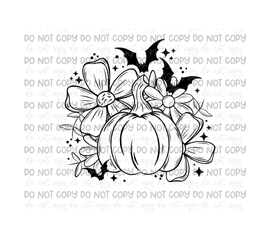 Pumpkin Floral -Ready to Press Transfer