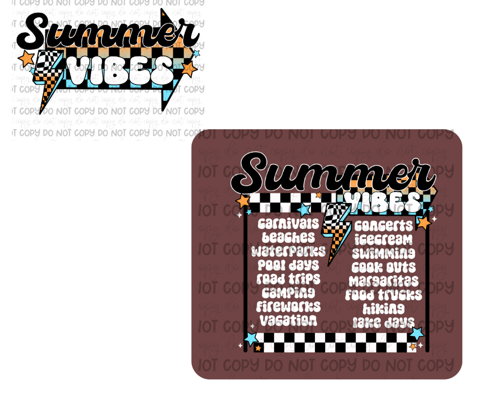 Summer Vibes & pocket white with margs-Ready to Press Transfer