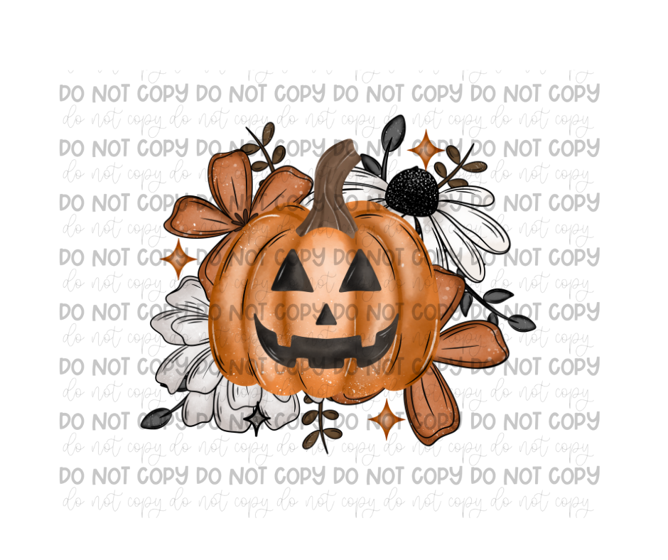 Pumpkin Floral -Ready to Press Transfer