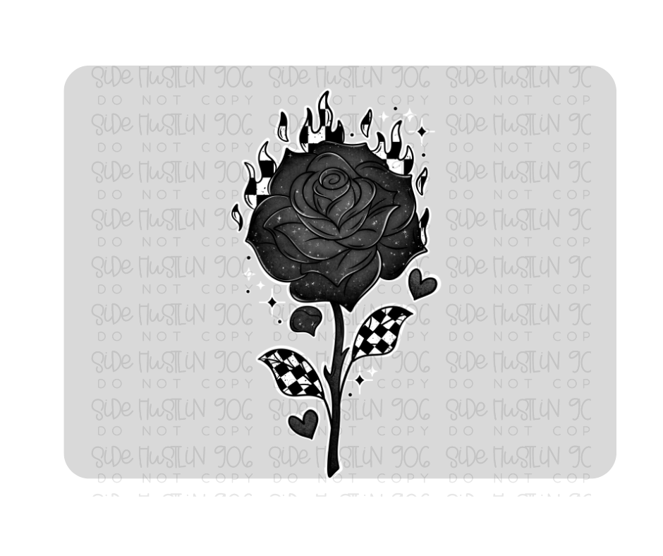 Rose white outline-Ready to Press Transfer