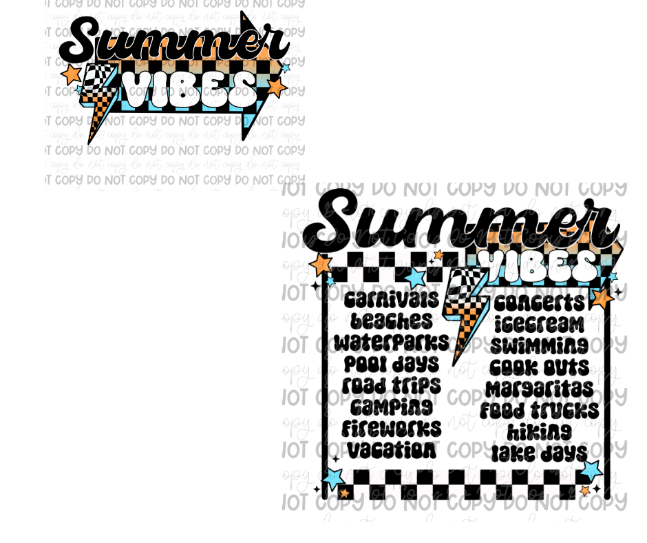 Summer Vibes & pocket with margs-Ready to Press Transfer