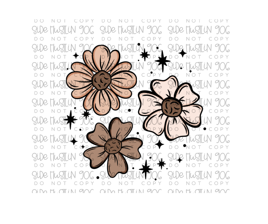 Florals & Stars-Ready to Press Transfer