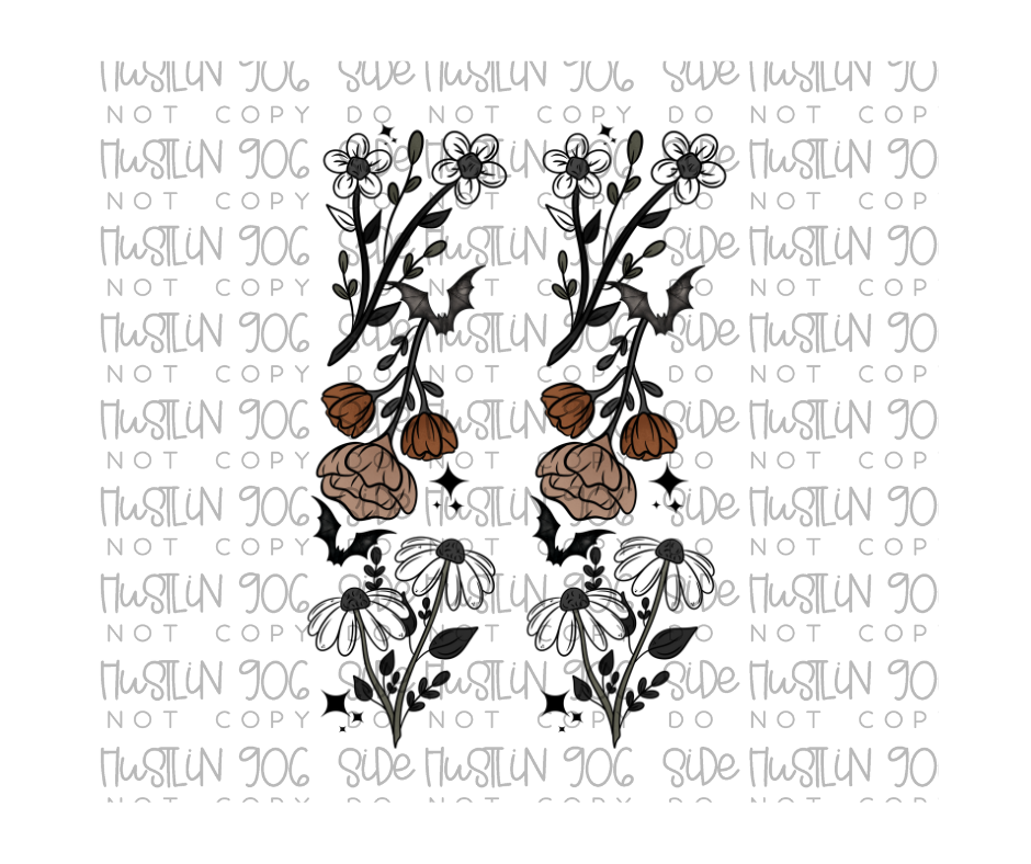 Fall Halloween Florals Sleeve-Ready to Press Transfer