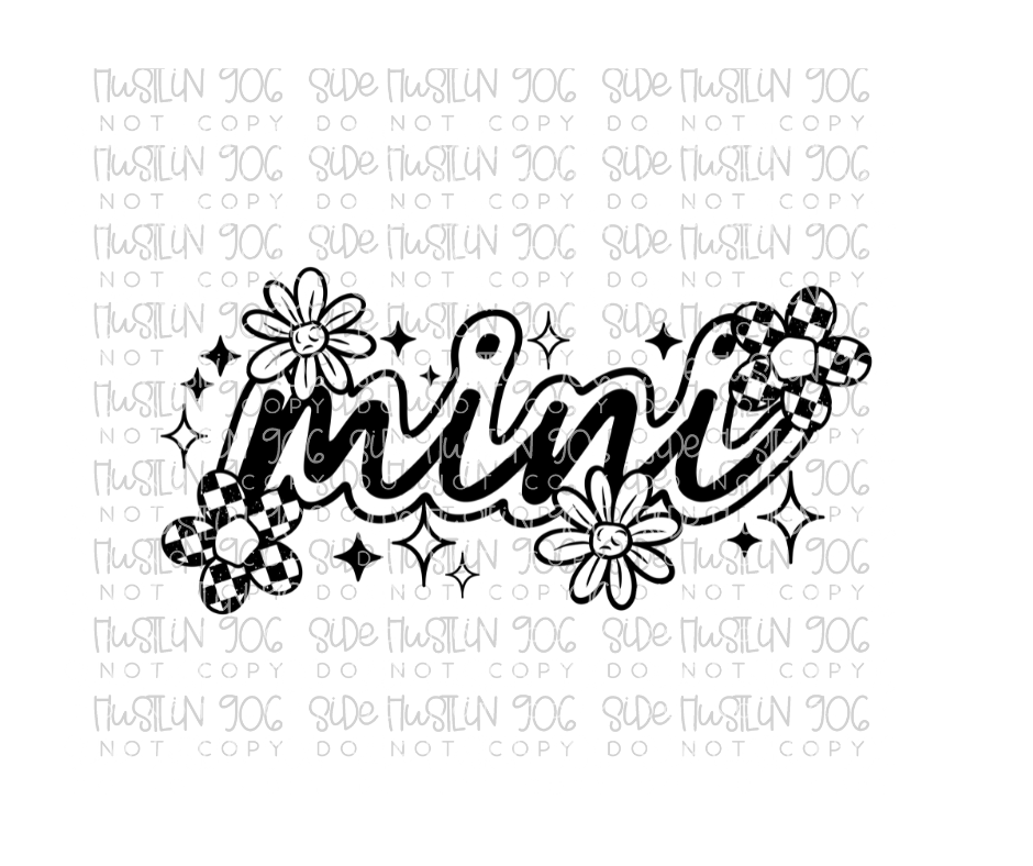 Mini Florals Single Color-Ready to Press Transfer