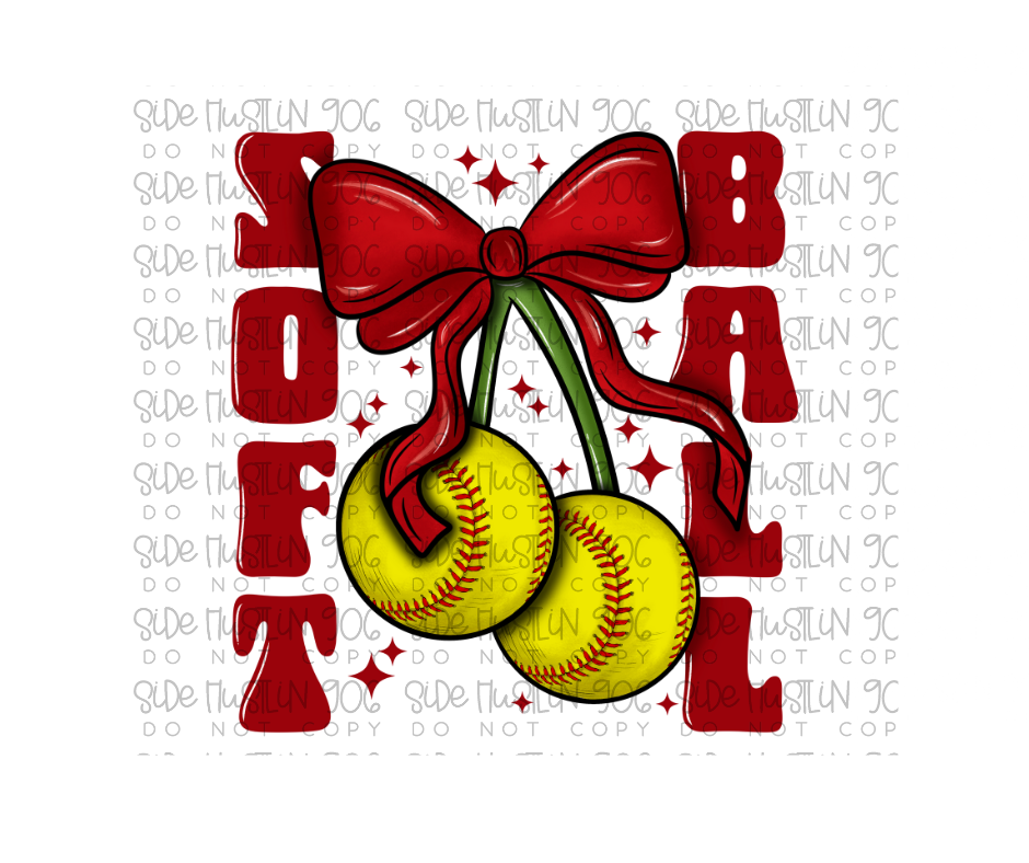 Soft Ball red-Ready to Press Transfer