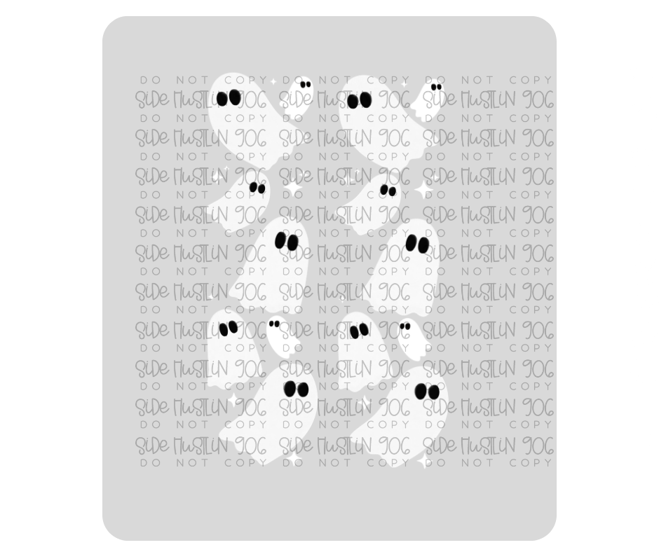Boo White and Black Sleeve-Ready to Press Transfer