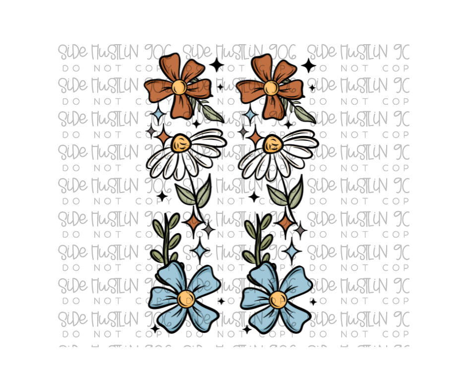 Floral Skellie Sleeves-Ready to Press Transfer