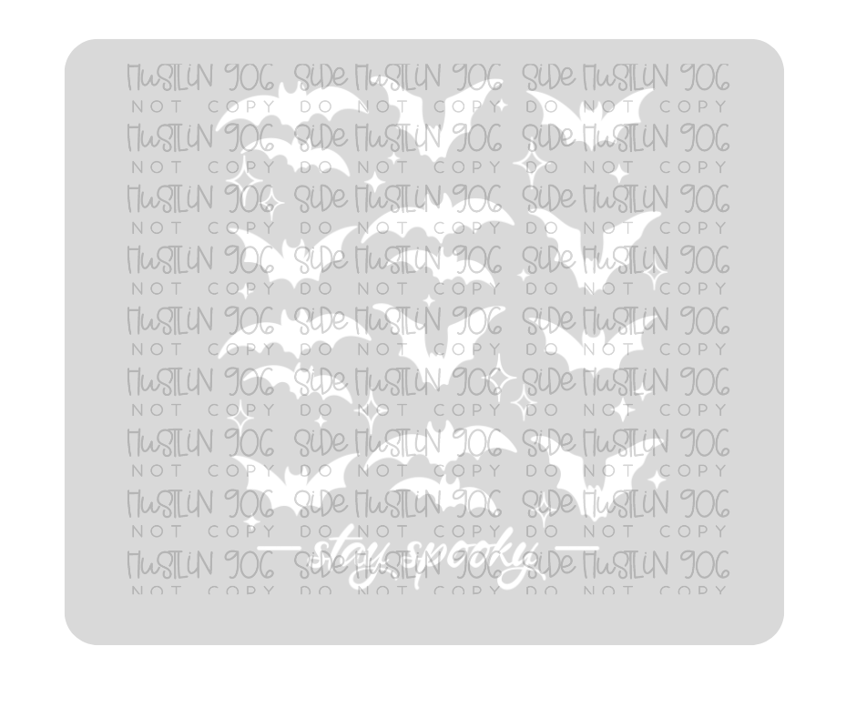 Stay Spooky Bats Single Color White-Ready to Press Transfer