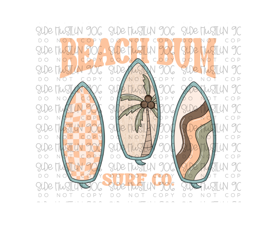 Surf Co peach-Ready to Press Transfer