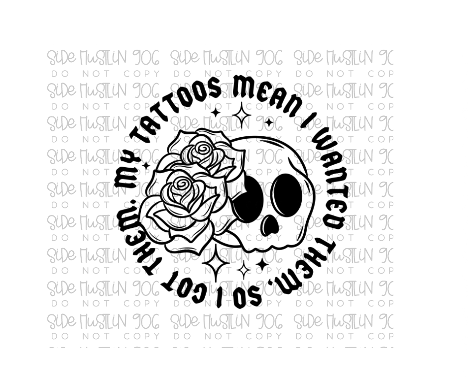 My Tattoos circle Black-Ready to Press Transfer