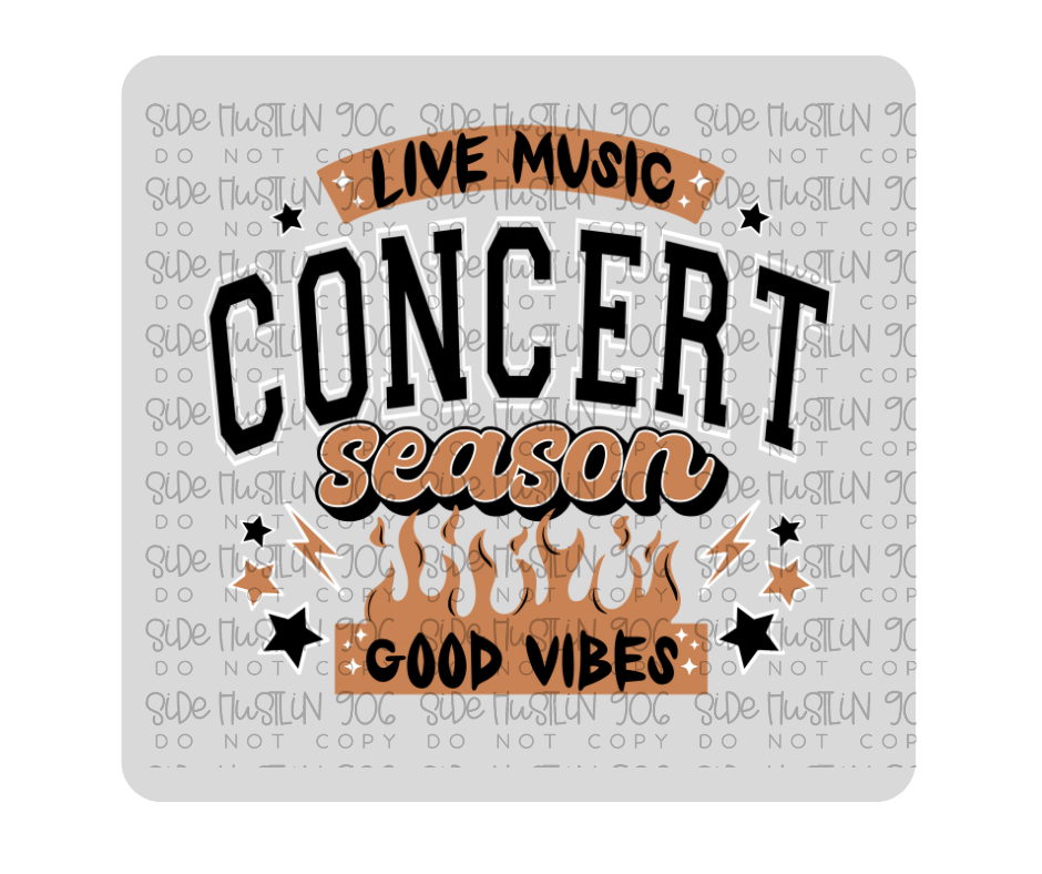 Concert Season White Outlines-Ready to Press Transfer