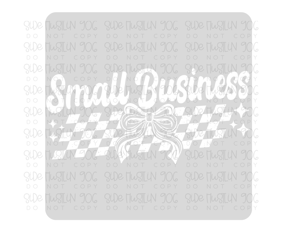Small Business Bow Single Color White-Ready to Press Transfer