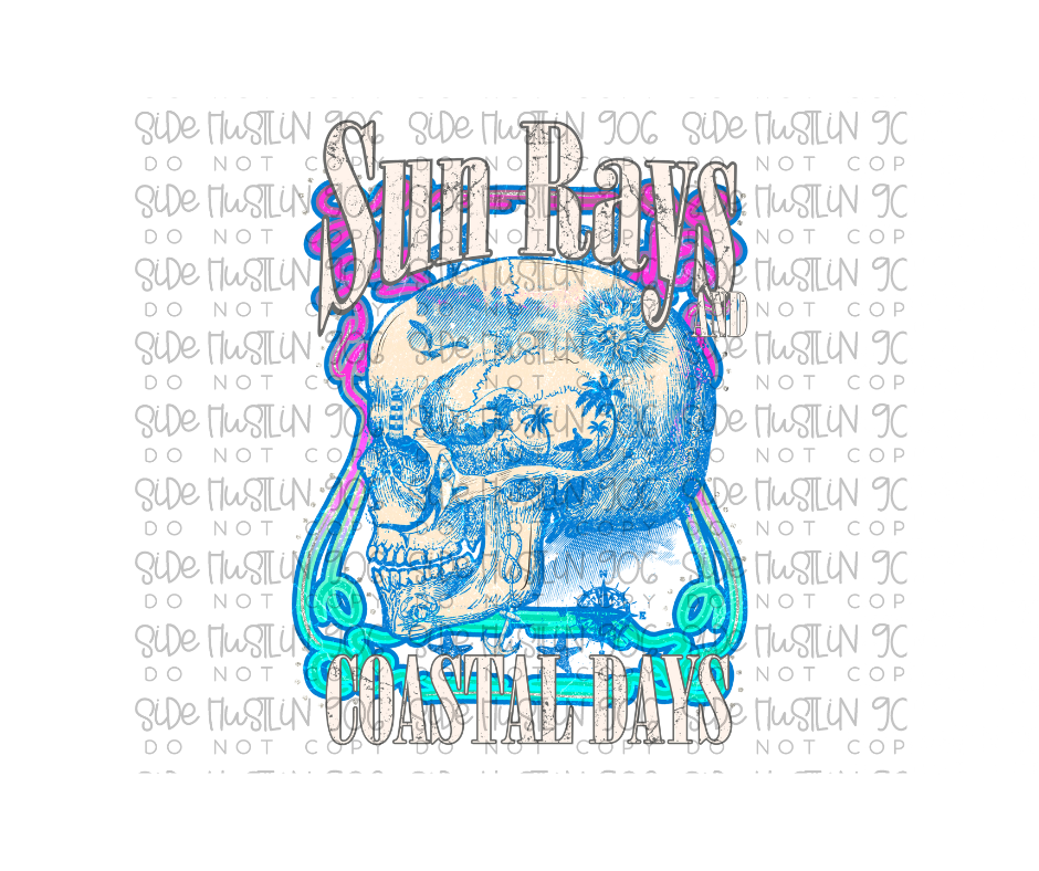 Sun Rays & Coastal Days-Ready to Press Transfer