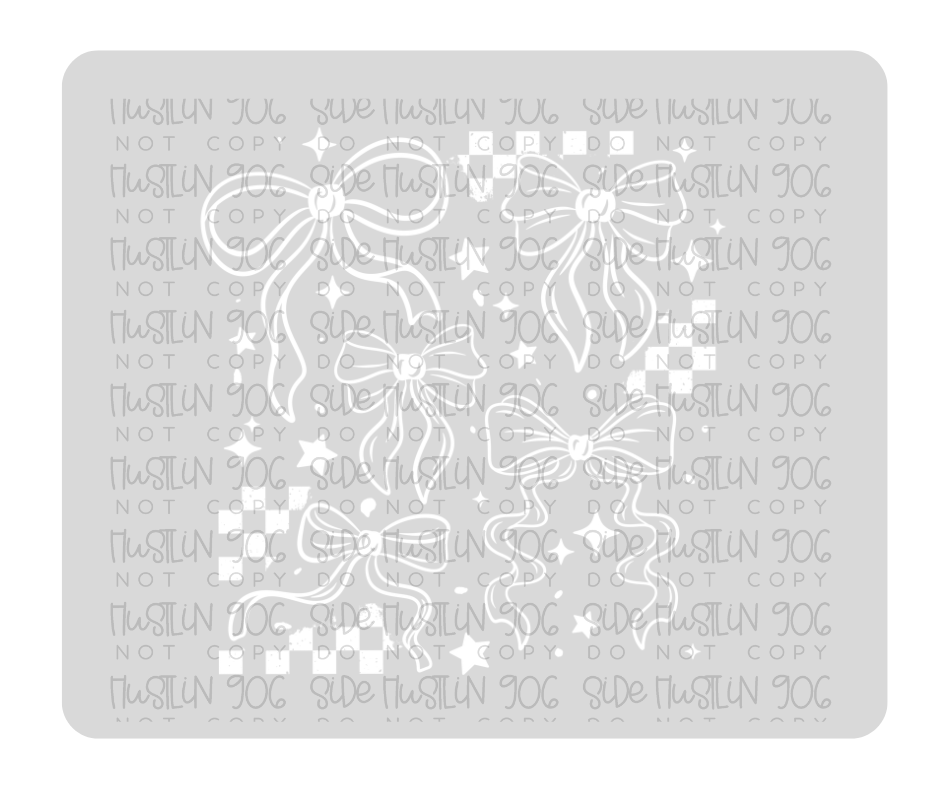 Single Color Bows White-Ready to Press Transfer