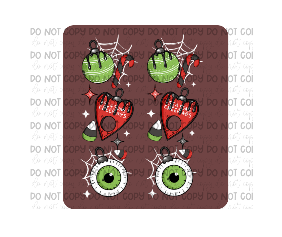 Creepy Christmas white Sleeves-Ready to Press Transfer