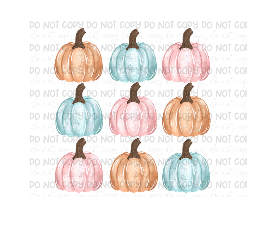 Watercolor Pumpkin Grid-Ready to Press Transfer