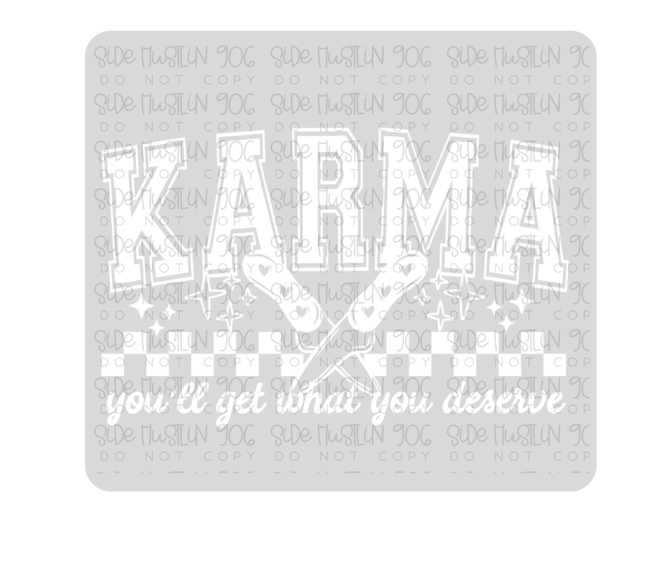 Karma Single Color White-Ready to Press Transfer