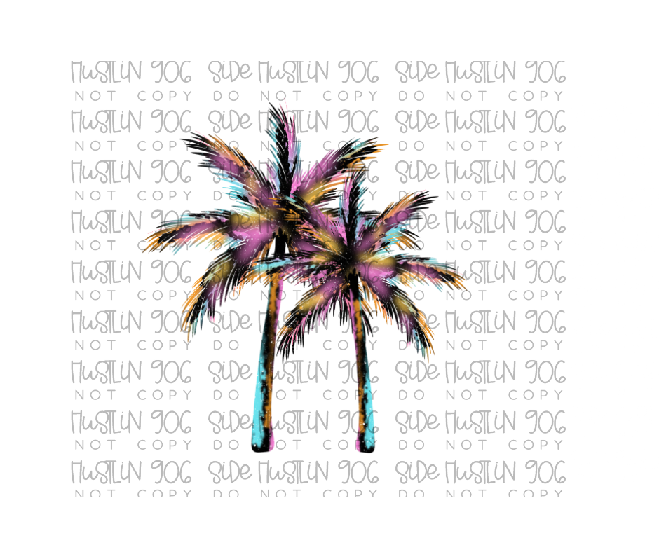 Rainbow Palms-Ready to Press Transfer