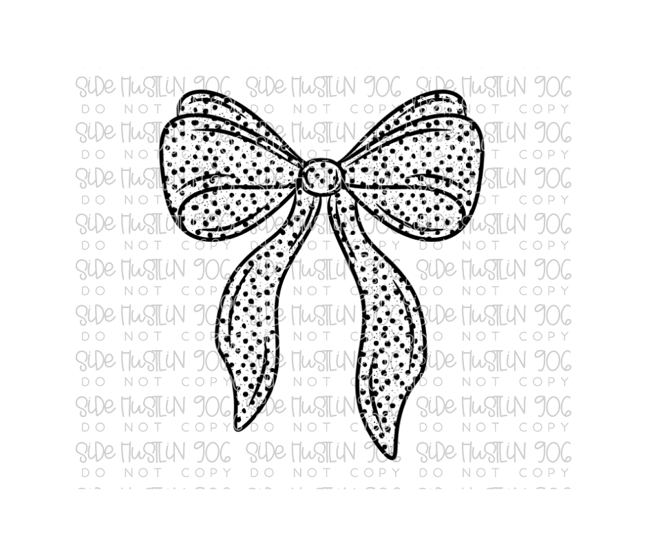 Polka dot Bow black-Ready to Press Transfer