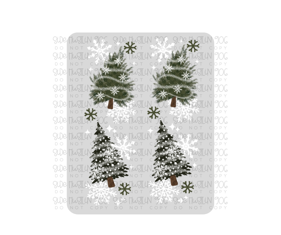 Let It Snow Tree Sleeve White Accents-Ready to Press Transfer
