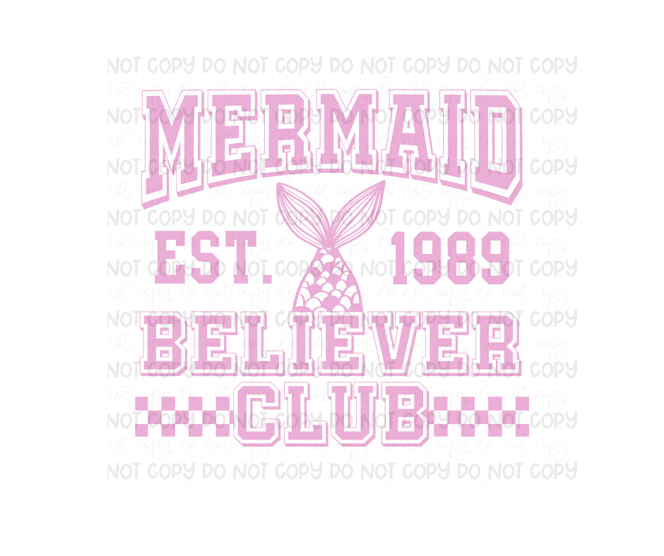 Mermaid Believer pink-Ready to Press Transfer