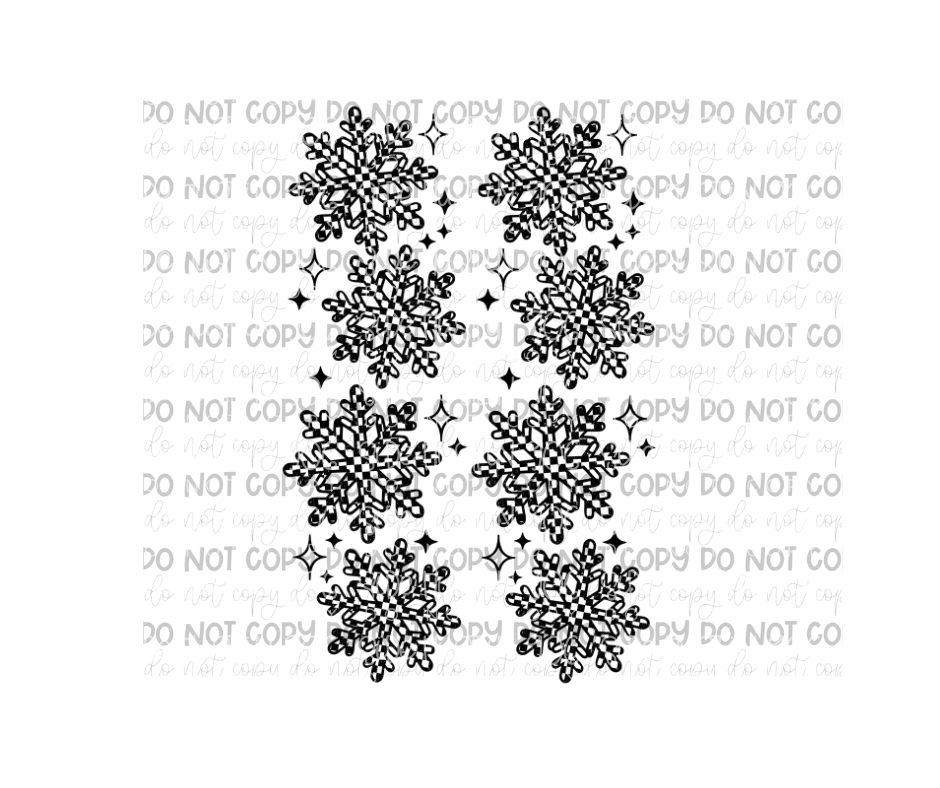 Checker Snowflake Sleeves-Ready to Press Transfer