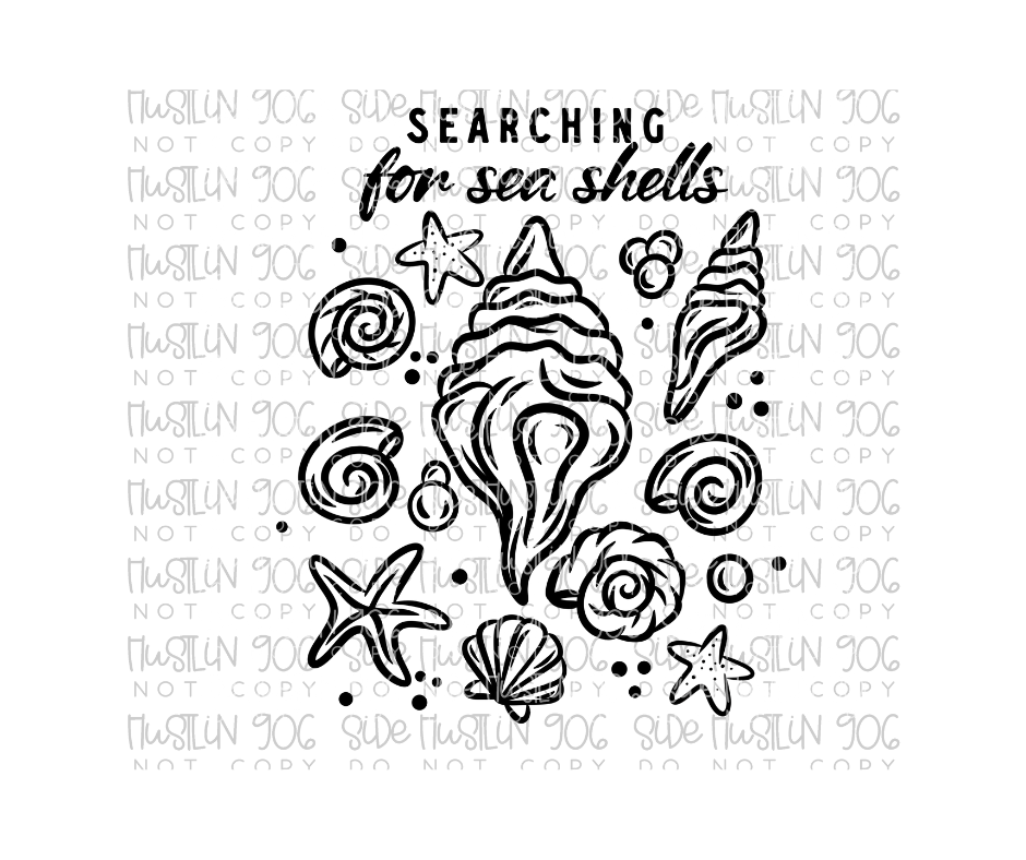 Searching for Shells Single Color-Ready to Press Transfer