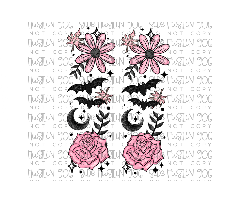 Pink Floral Ghost Sleeve-Ready to Press Transfer