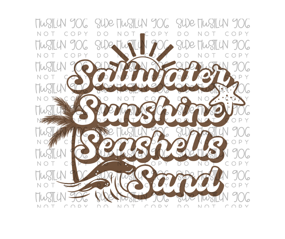 Saltwater Sunshine Brown-Ready to Press Transfer