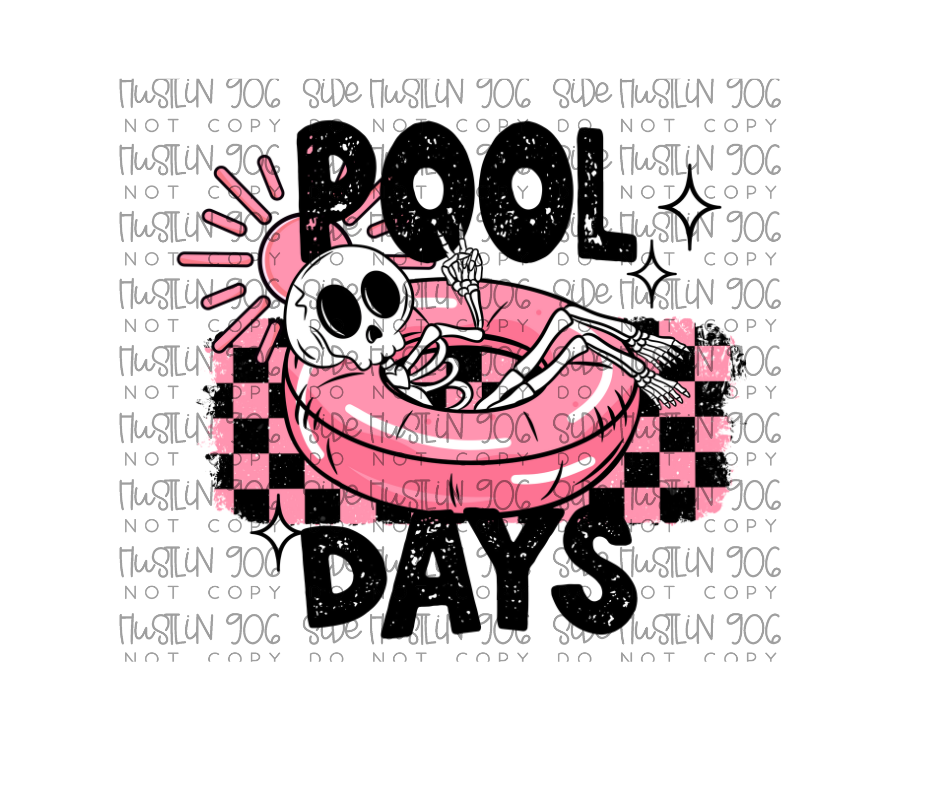 Pool Days Pink-Ready to Press Transfer