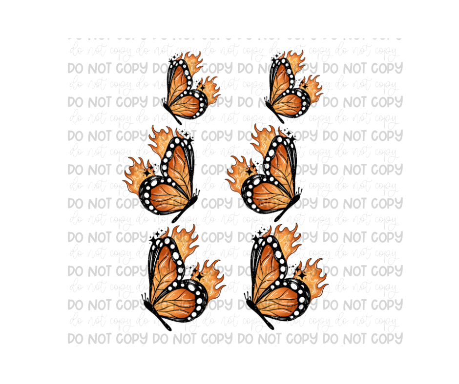 Fire Butterflies Sleeves-Ready to Press Transfer