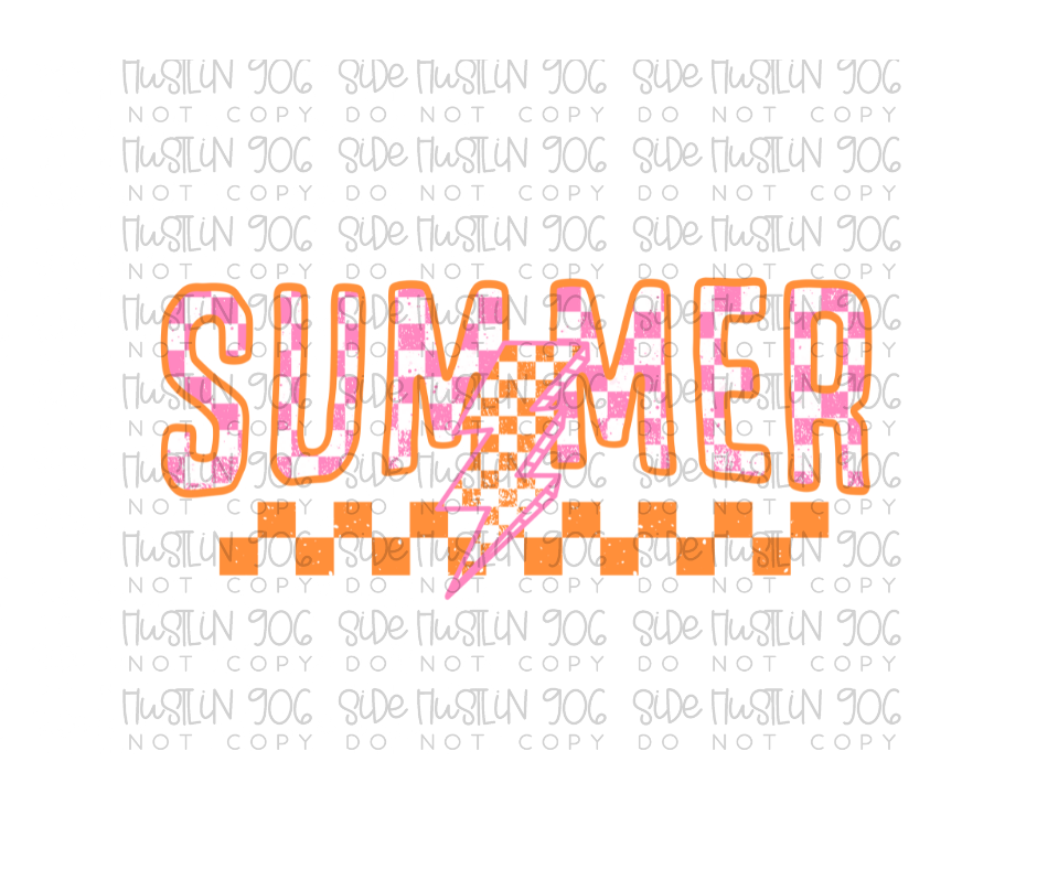 Orange and Pink Summer-Ready to Press Transfer