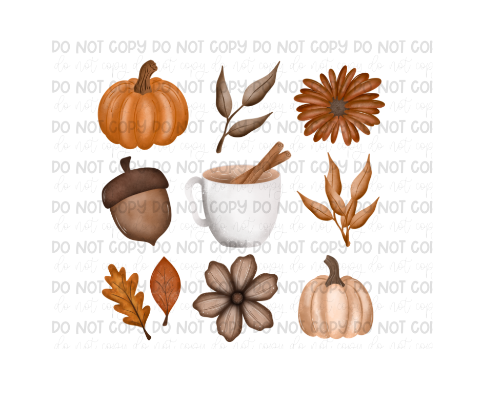 Watercolor Fall Grid-Ready to Press Transfer