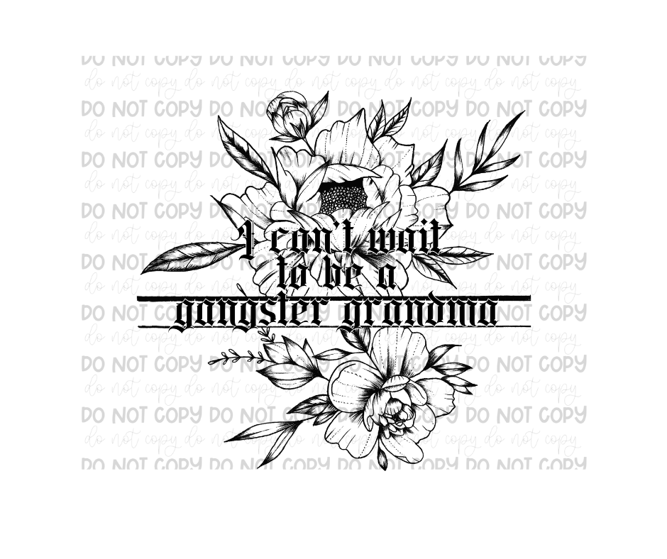 Gangster Grandma black-Ready to Press Transfer