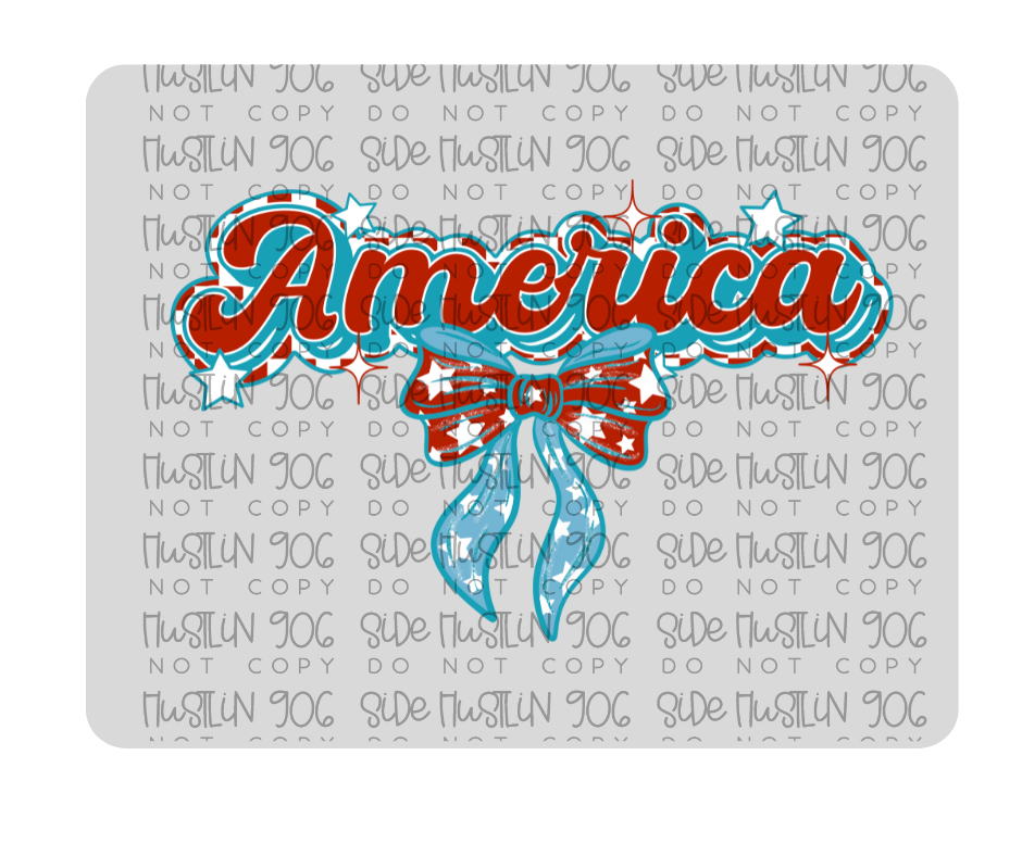 America with Bow-Ready to Press Transfer