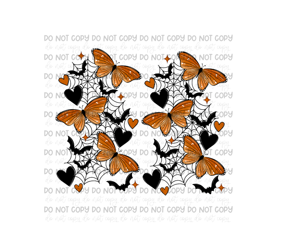 Floral Web Butterfly Sleeves-Ready to Press Transfer