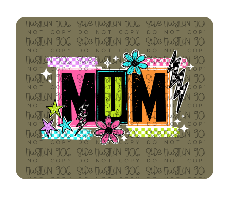 Mum Rainbow White Outlines-Ready to Press Transfer