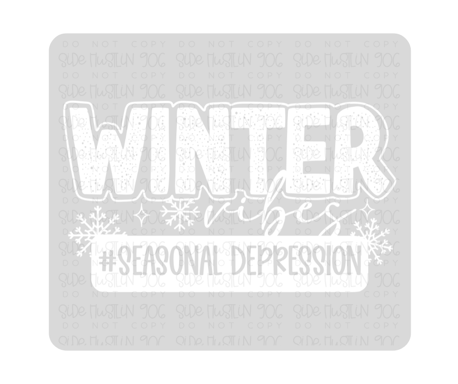 Winter Vibes white-Ready to Press Transfer