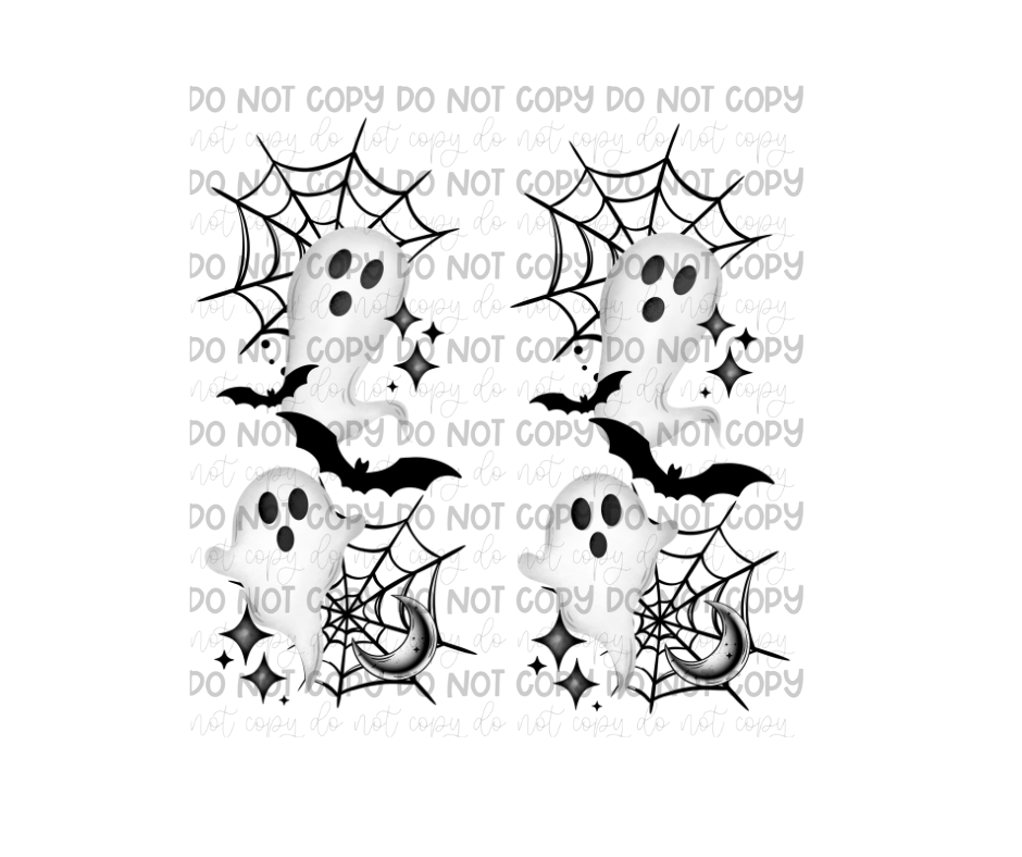 Spooky Ghost black Sleeves-Ready to Press Transfer