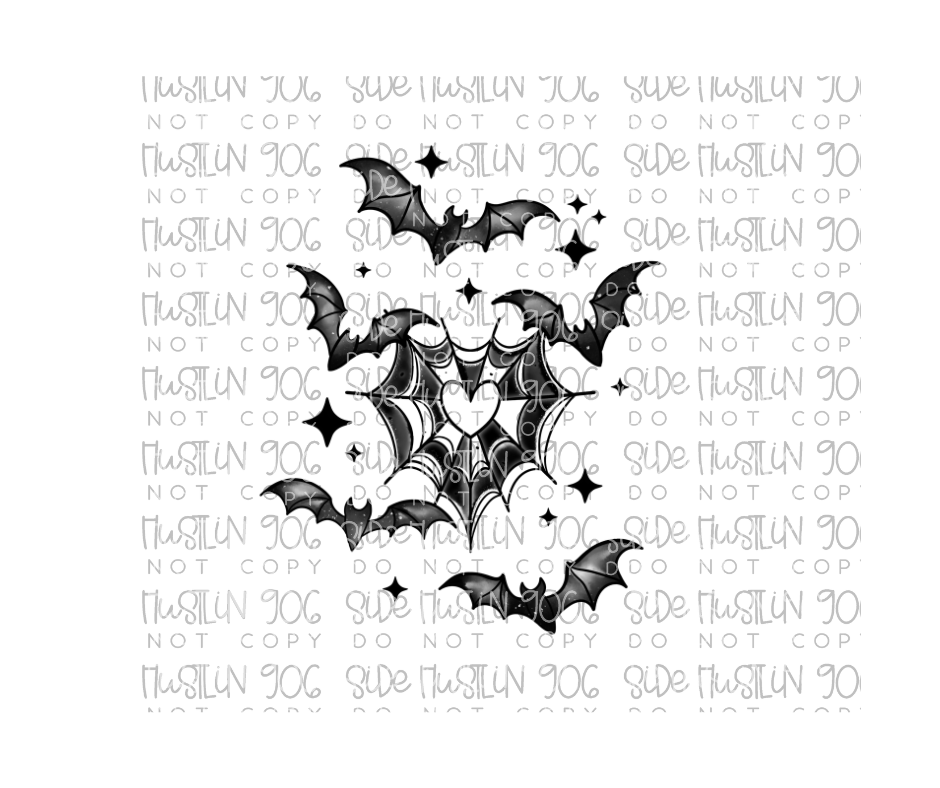 Bats and Heart Web-Ready to Press Transfer