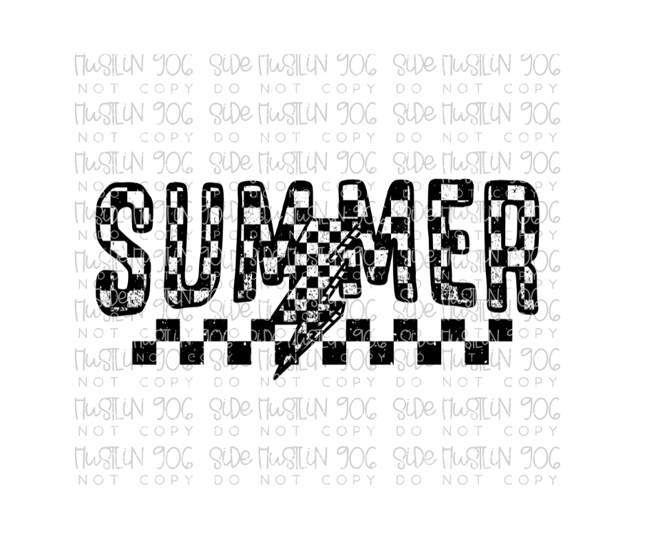 Black and White Summer-Ready to Press Transfer
