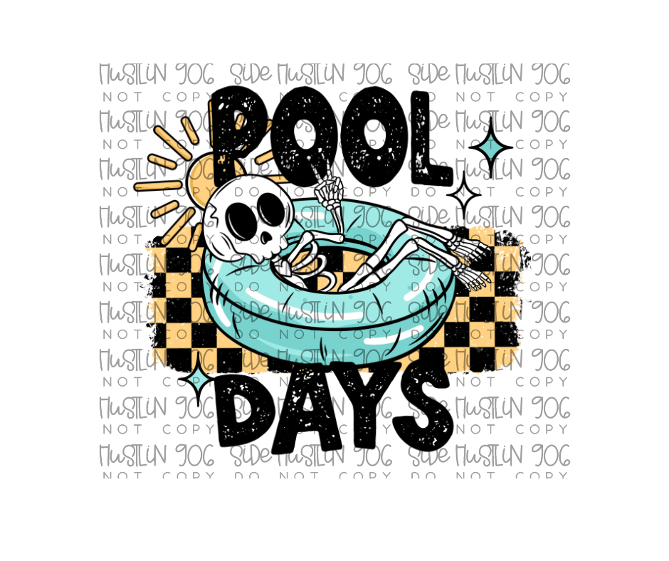 Pool Days Blue Yellow-Ready to Press Transfer