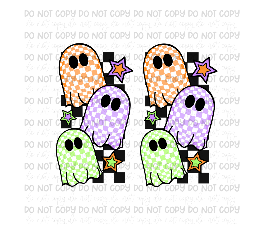 Checker Ghosties Sleeves-Ready to Press Transfer