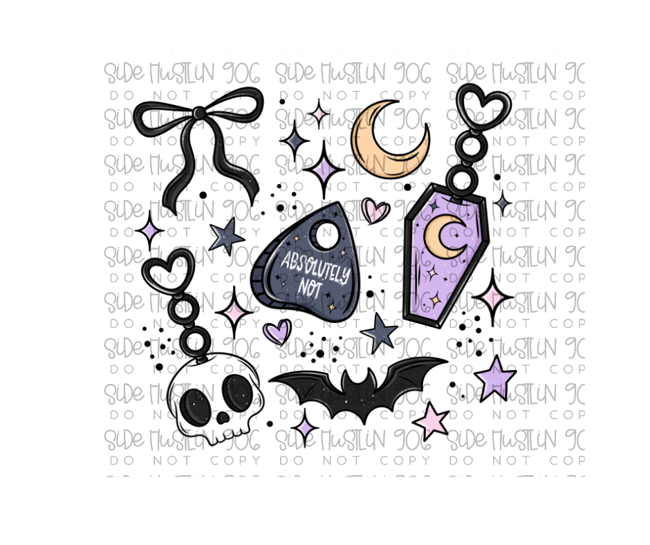 Spooky Things Collage-Ready to Press Transfer