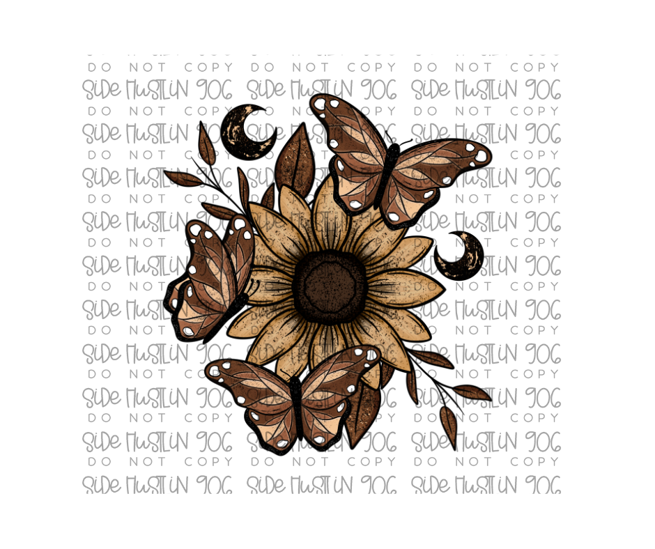 Sunflower Butterflies-Ready to Press Transfer